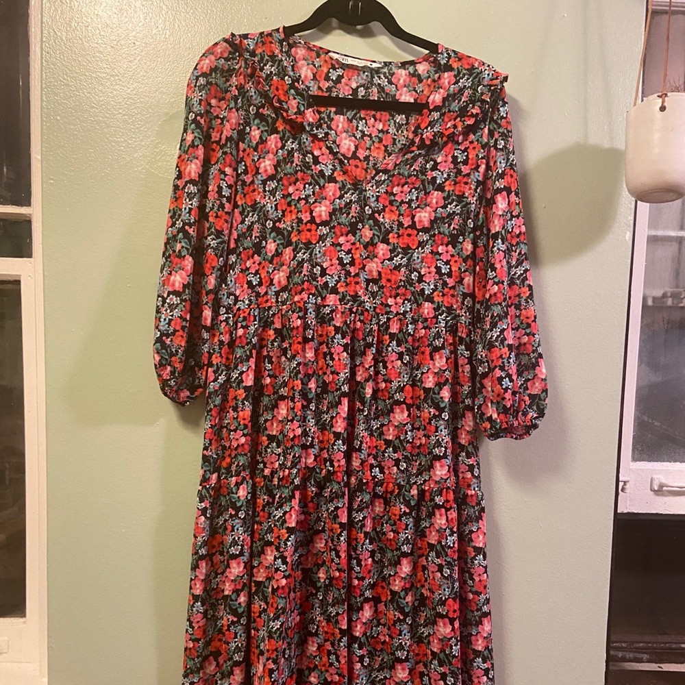 Zara Maxi Floral Prairie Dress